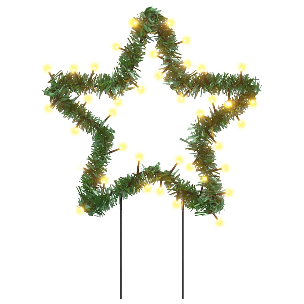 VidaXL Weihnachtsstern-Lichterkette, 3 Stück mit Erdspießen, 50 LEDs, 29 cm