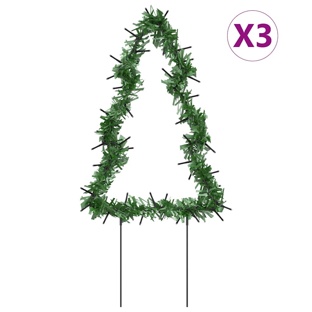 VidaXL Weihnachtslichter-Set, 3-teilig, mit Erdspießen, 50 LEDs, 30 cm
