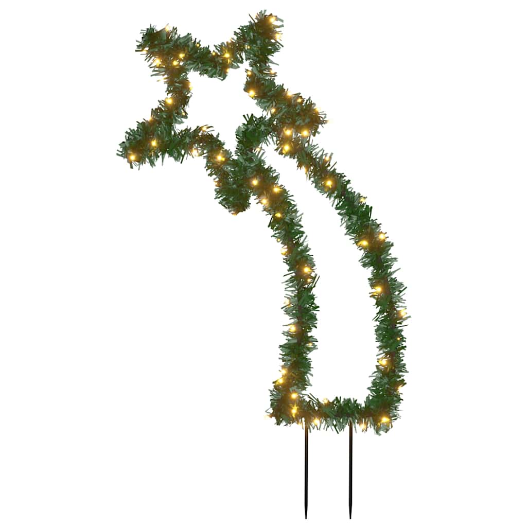 VidaXL Lichterkette Meteor mit Erdspießen, 80 LEDs, 62 cm