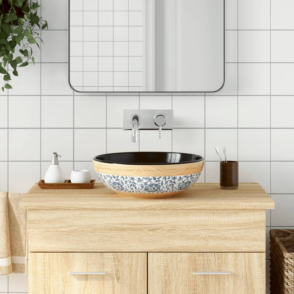 VIDAXL STRAKTIONSSCHEIBE BEW φ41x14 cm Keramik Mehrfarbig