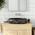 Vidaxl Structure Waker oval 59x40x15 cm Keramikschwarz
