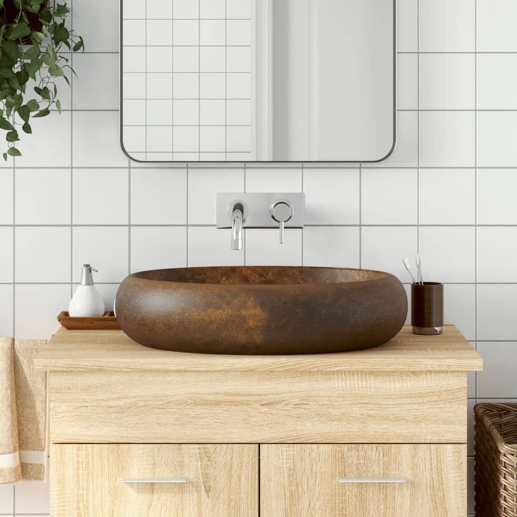 Vidaxl Structure Waker oval 59x40x15 cm Keramikbraun