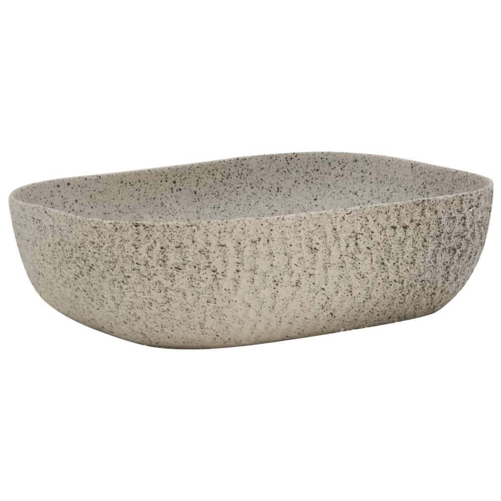 VIDAXL Unterlegscheibe, gerade, 48 x 37,5 x 13,5 cm, Keramikgrau