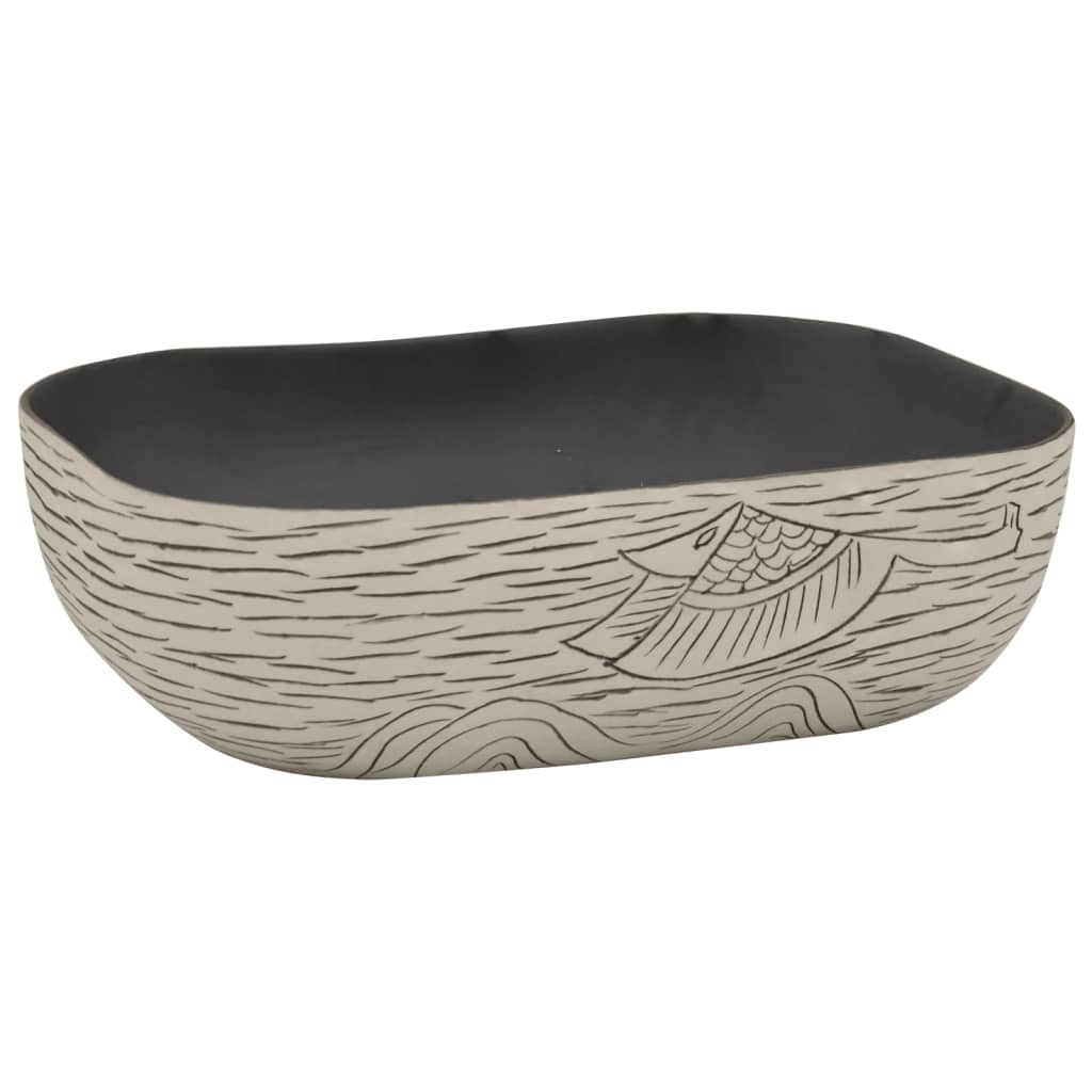 Vidaxx Stracht Waschbok Regent 48x37,5x13,5 cm Keramik Grau und Schwarz