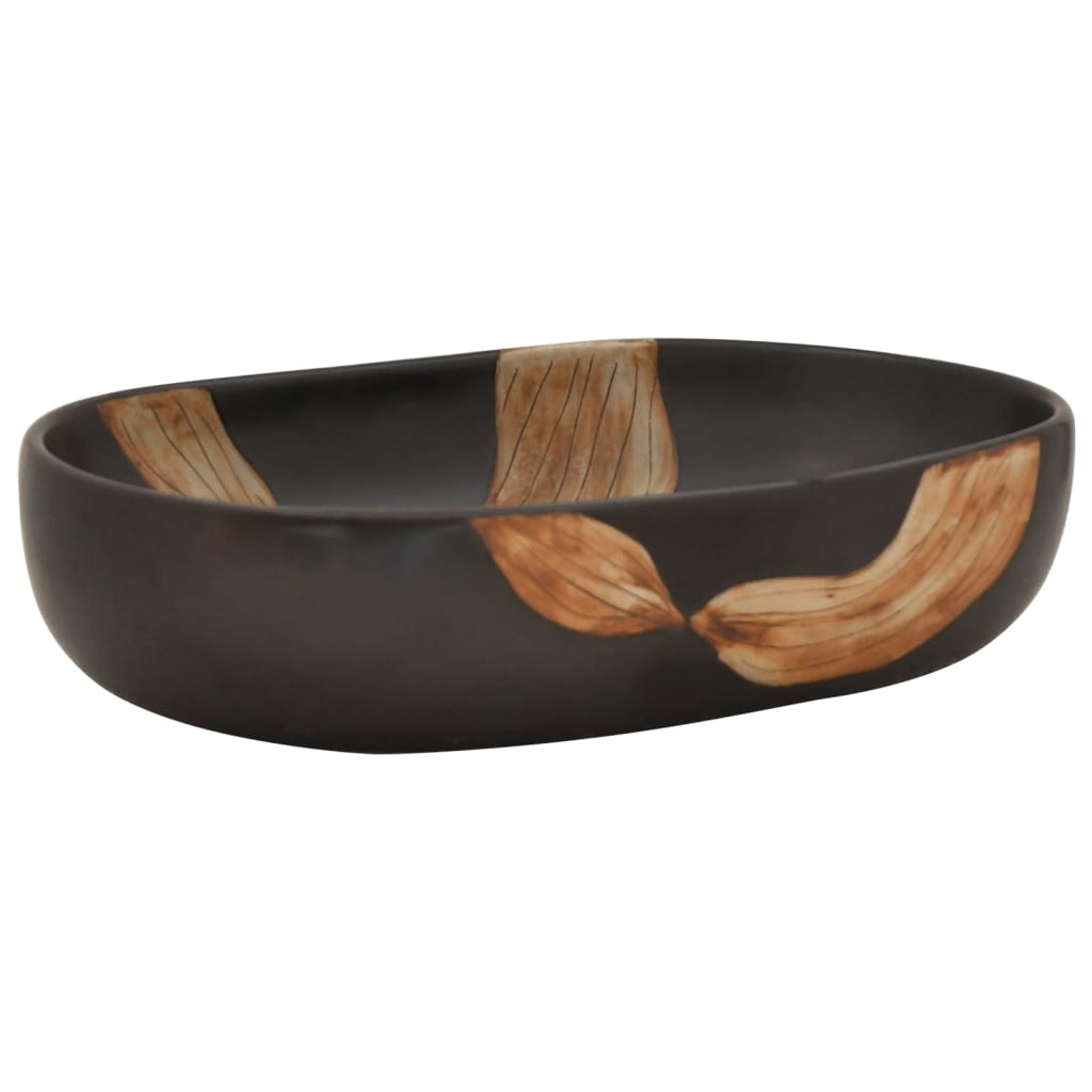 VIDAXL STRACTION WASKER OVAL 59 x 40 x 14 cm Keramikschwarz