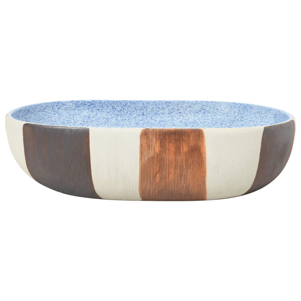 VidaXL Setup Waschtischplatte Oval 59x40x14 cm Keramik Mehrfarbig