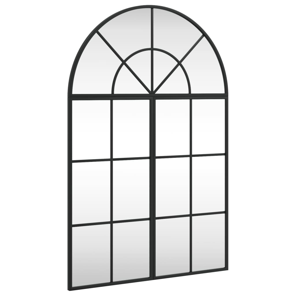 Vidaxl wandspiegel boog 60x90 cm ijzer zwart