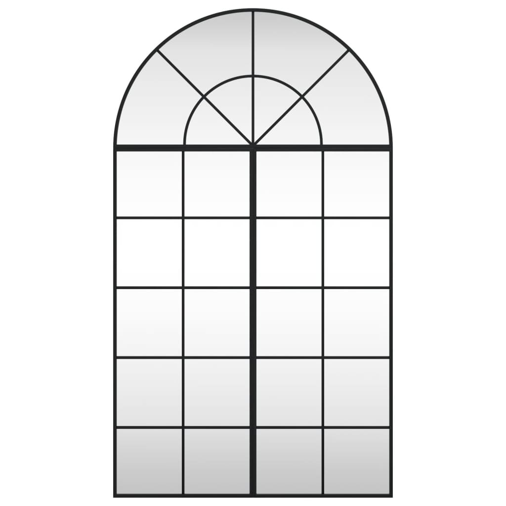 Vidaxl wandspiegel boog 80x140 cm ijzer zwart