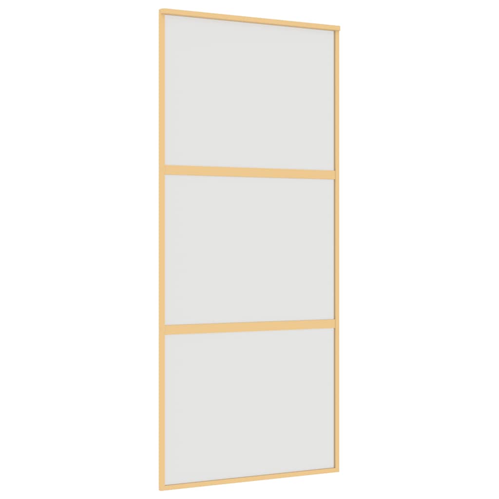Vidaxl schuifdeur 90x205 cm mat esg-glas en aluminium goudkleurig