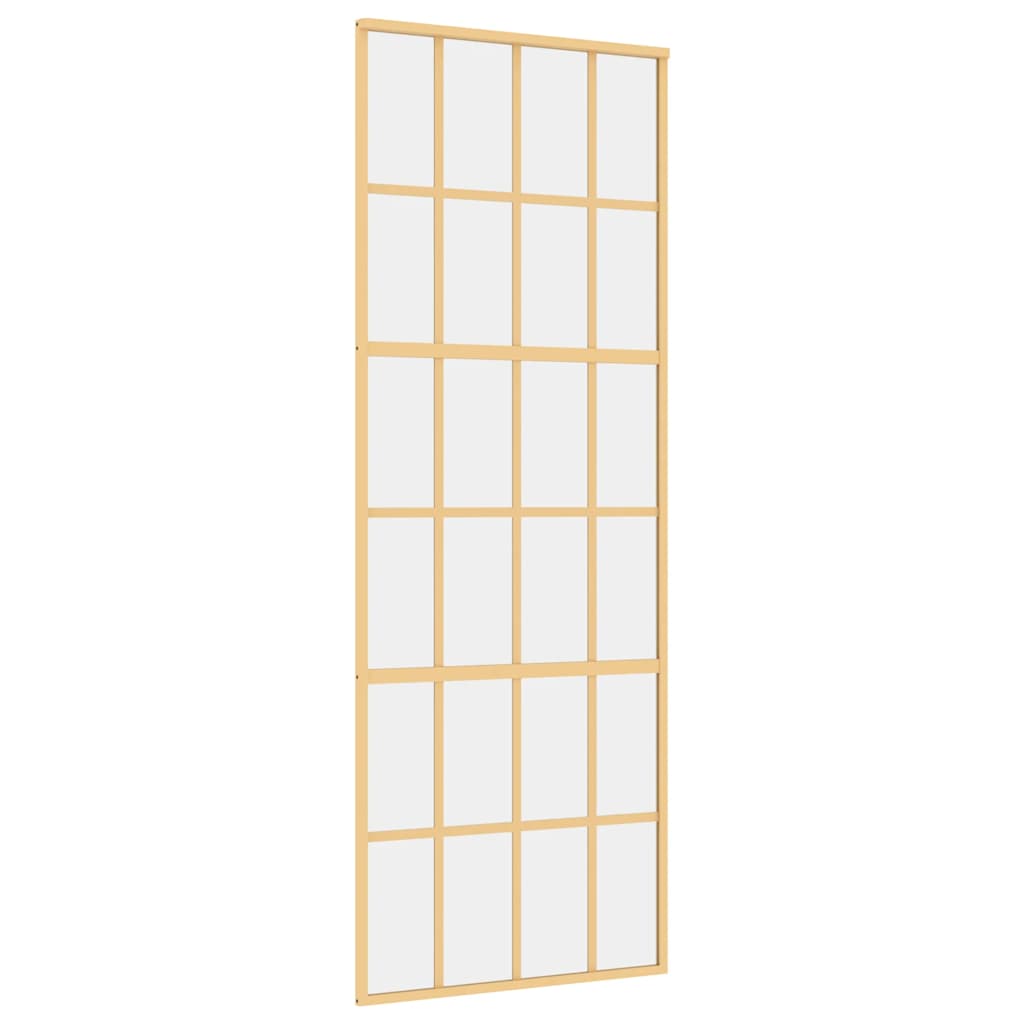 VIDAXL -Schiebetür 76x205 cm klar ESG -Glas und Aluminium goldfarben