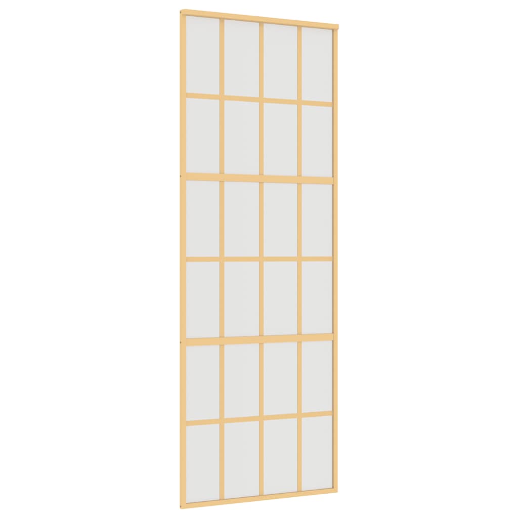 VIDAXL -Schiebetür 76x205 cm matt ESG -Glas und Aluminium Gold veredelt