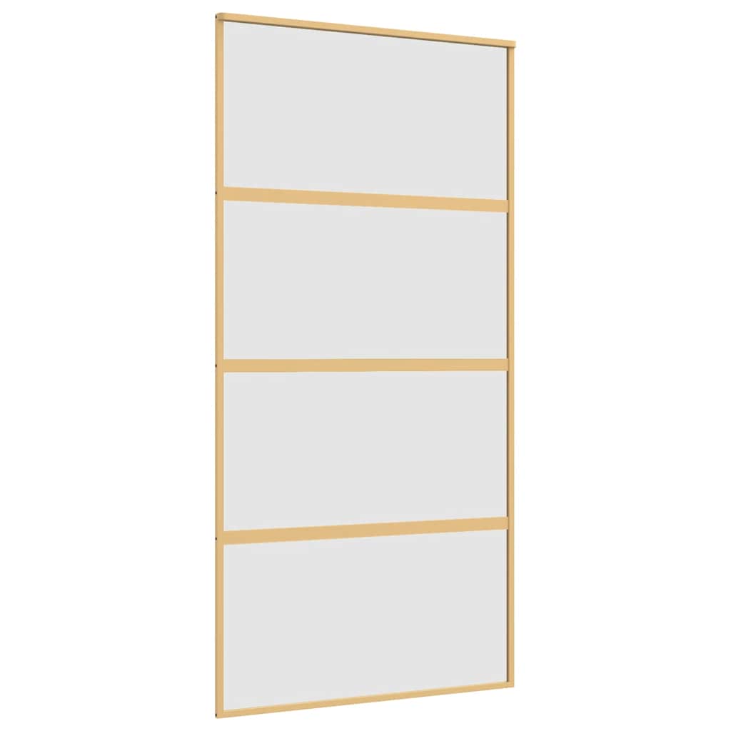 VIDAXL -Schiebetür 102,5 x 205 cm matt ESG -Glas und Aluminium Gold veredelt