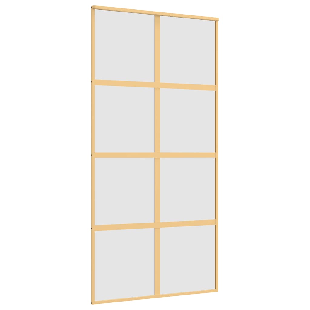 Vidaxl schuifdeur 102,5x205 cm mat esg-glas en aluminium goudkleurig