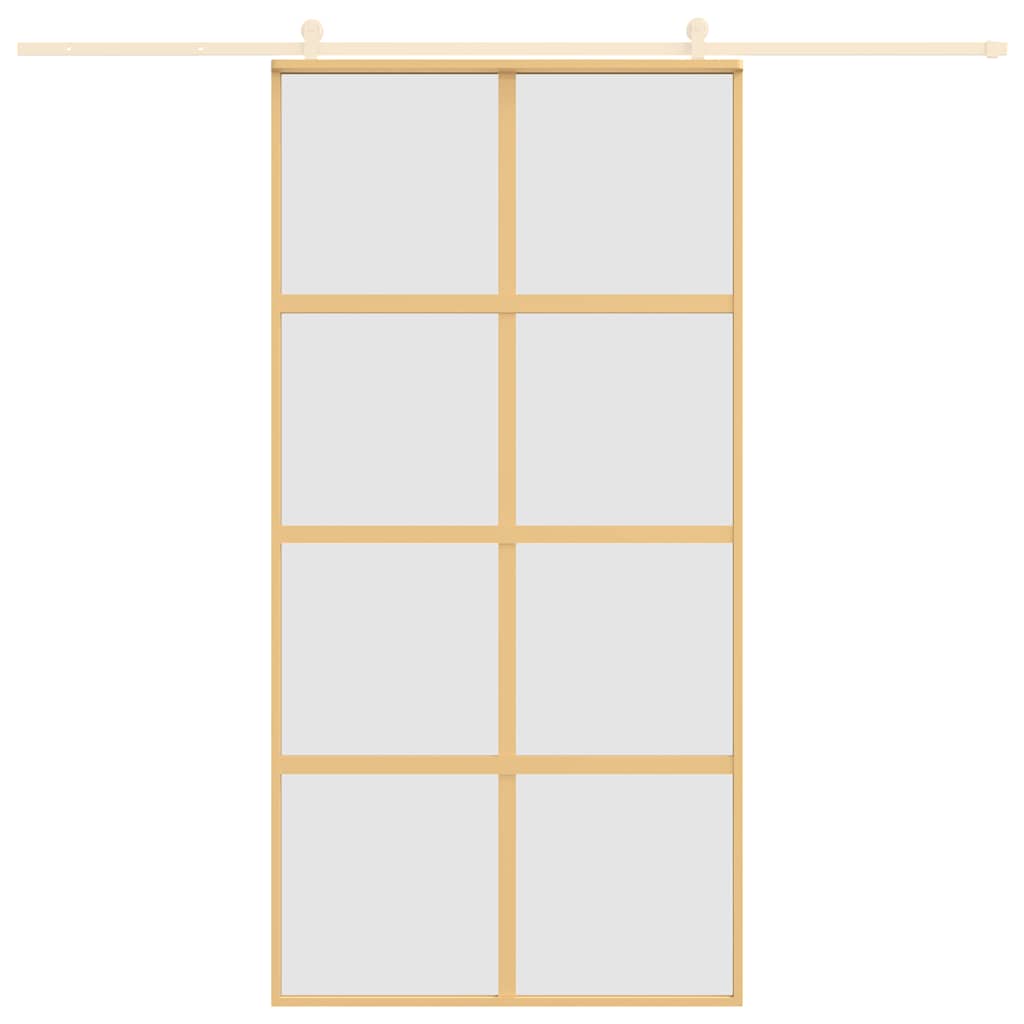 Vidaxl schuifdeur 102,5x205 cm mat esg-glas en aluminium goudkleurig