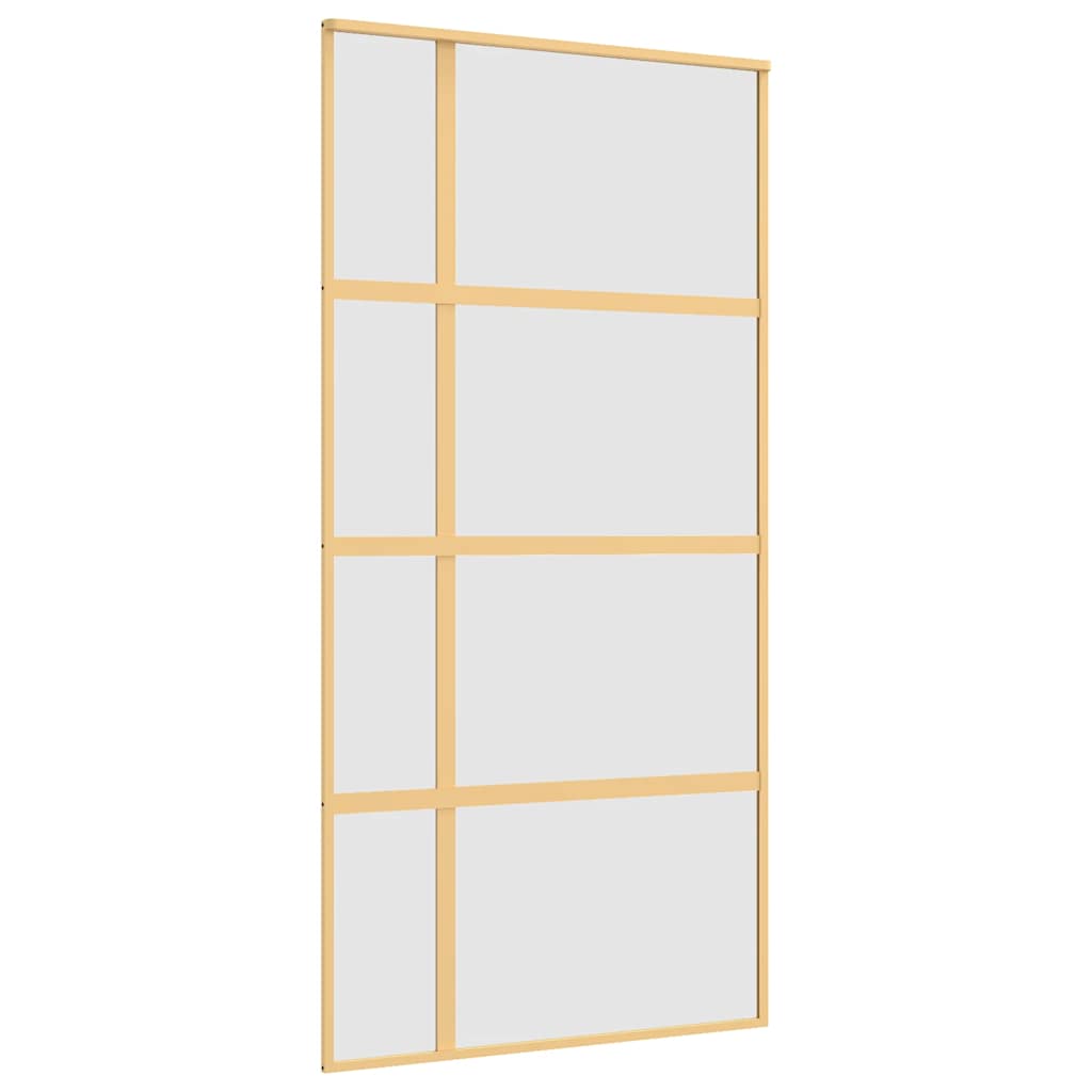 VIDAXL -Schiebetür 102,5 x 205 cm matt ESG -Glas und Aluminium Gold veredelt