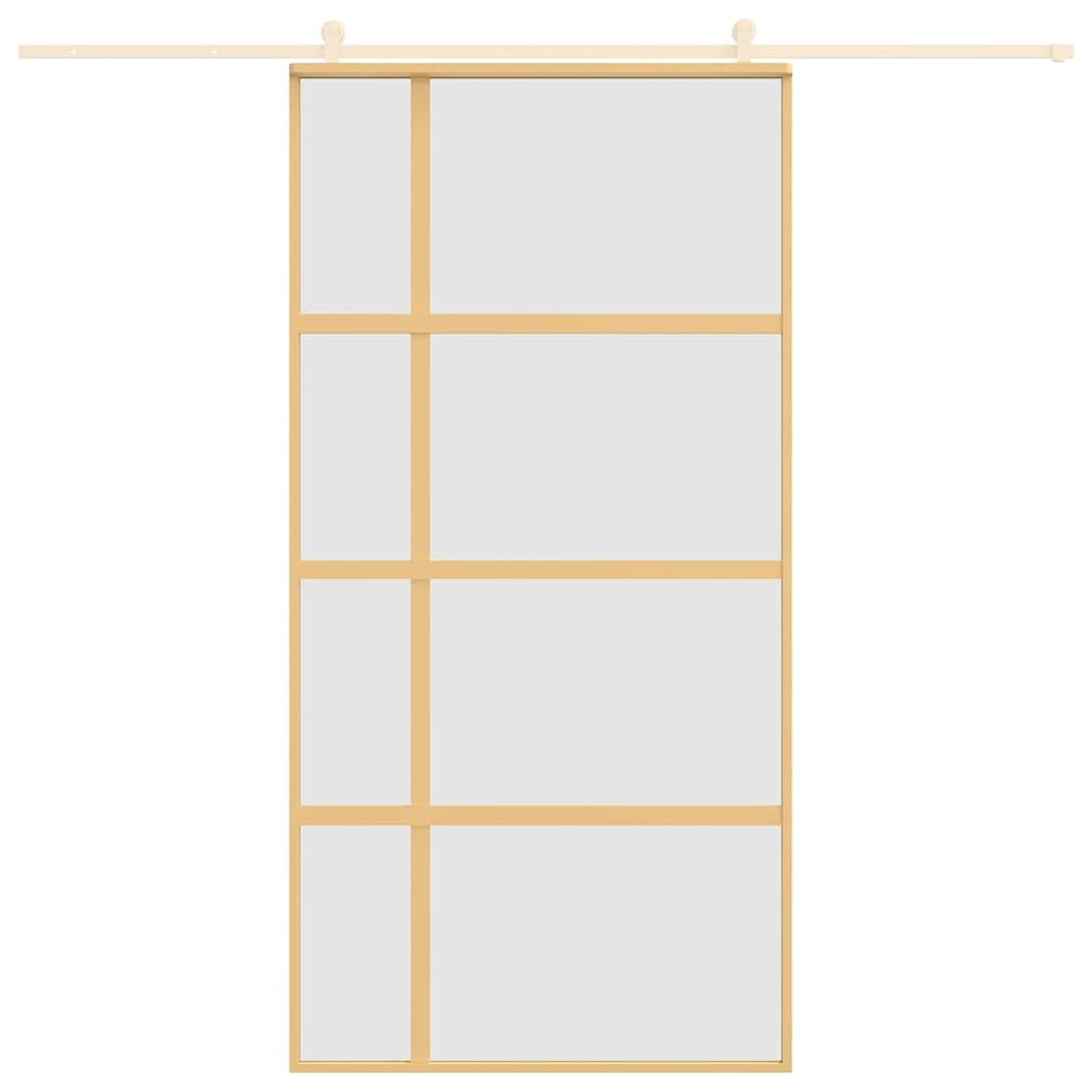Vidaxl schuifdeur 102,5x205 cm mat esg-glas en aluminium goudkleurig