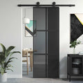 Vidaxl schuifdeur 76x205 cm gehard glas en aluminium zwart