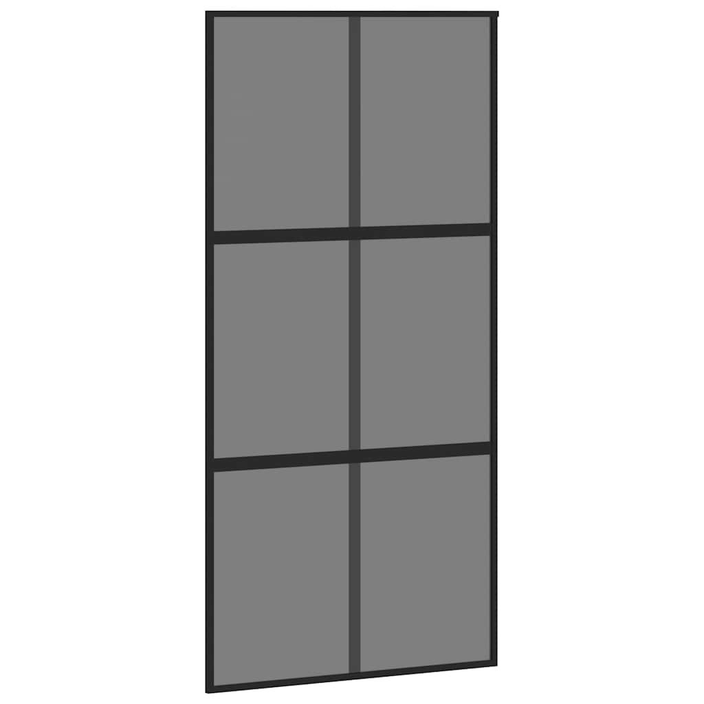 Vidaxl Schiebetür 102,5 x 205 cm, gehärtetes Glas und Aluminium, schwarz