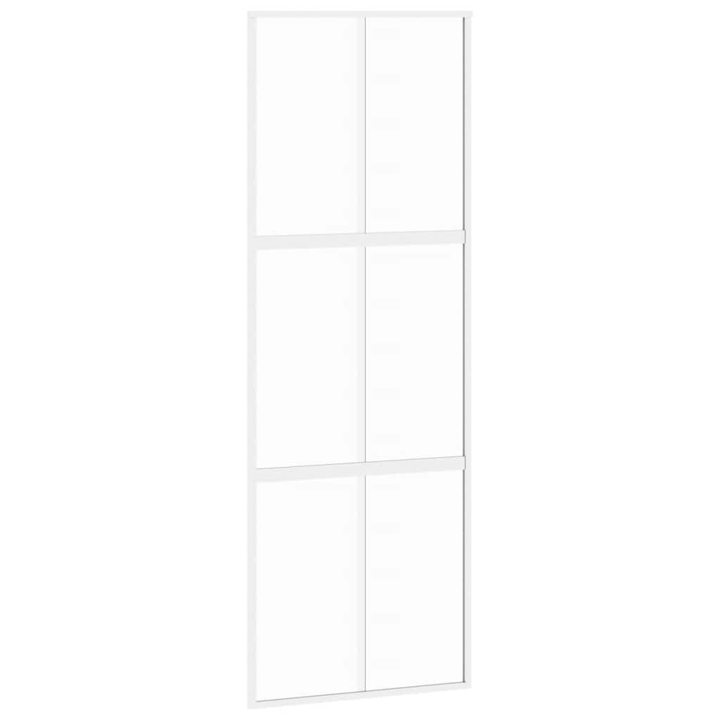 Vidaxl Schiebetür 76x205 cm, gehärtetes Glas und Aluminium, weiß