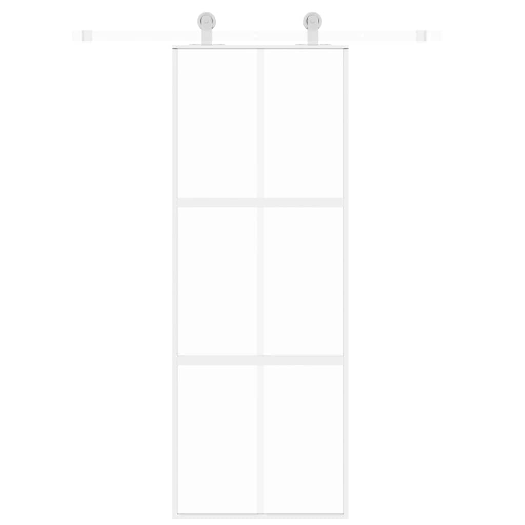 Vidaxl Schiebetür 76x205 cm, gehärtetes Glas und Aluminium, weiß