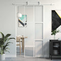 Vidaxl Schiebetür 76x205 cm, gehärtetes Glas und Aluminium, weiß