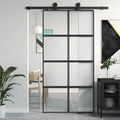 Vidaxl schuifdeur 102,5x205 cm gehard glas en aluminium zwart