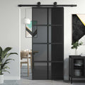 Vidaxl schuifdeur 90x205 cm gehard glas en aluminium zwart