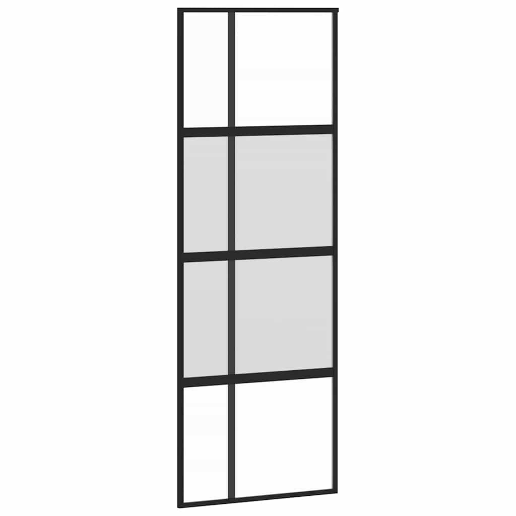 VidaXL Schiebetür 76x205 cm, gehärtetes Glas und Aluminium, schwarz