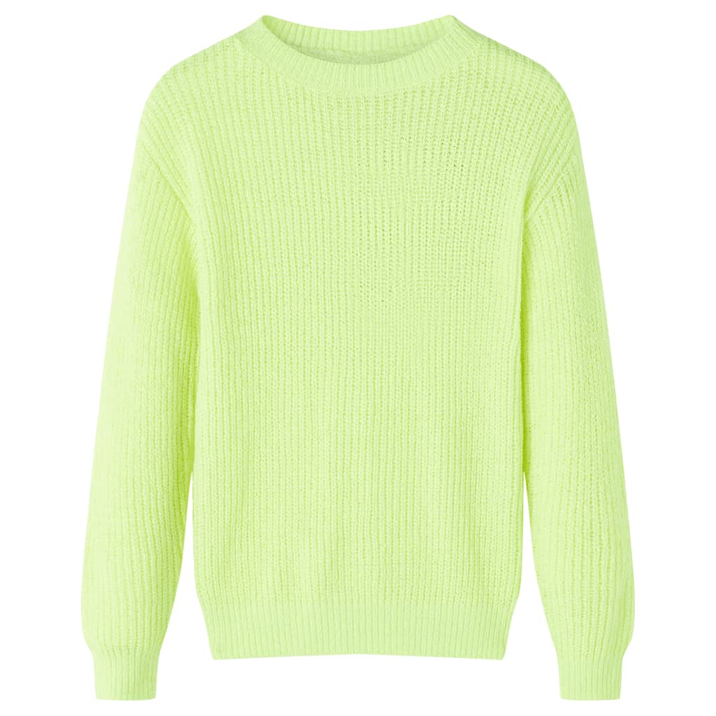 Vidaxl kindertrui gebreid 116 neongeel