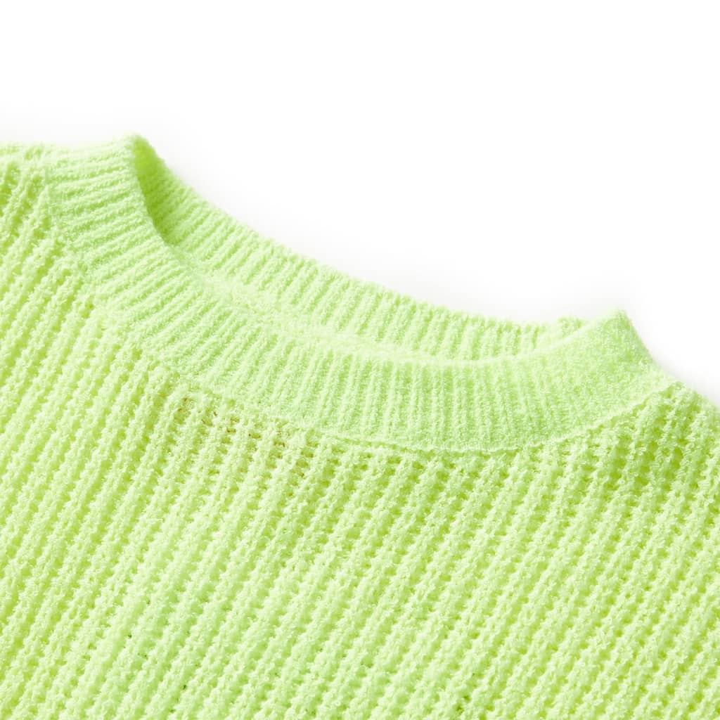 Vidaxl kindertrui gebreid 116 neongeel
