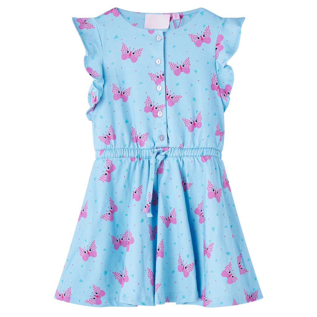 Vidaxl kinderjurk met knopen zonder mouwen 116 blauw