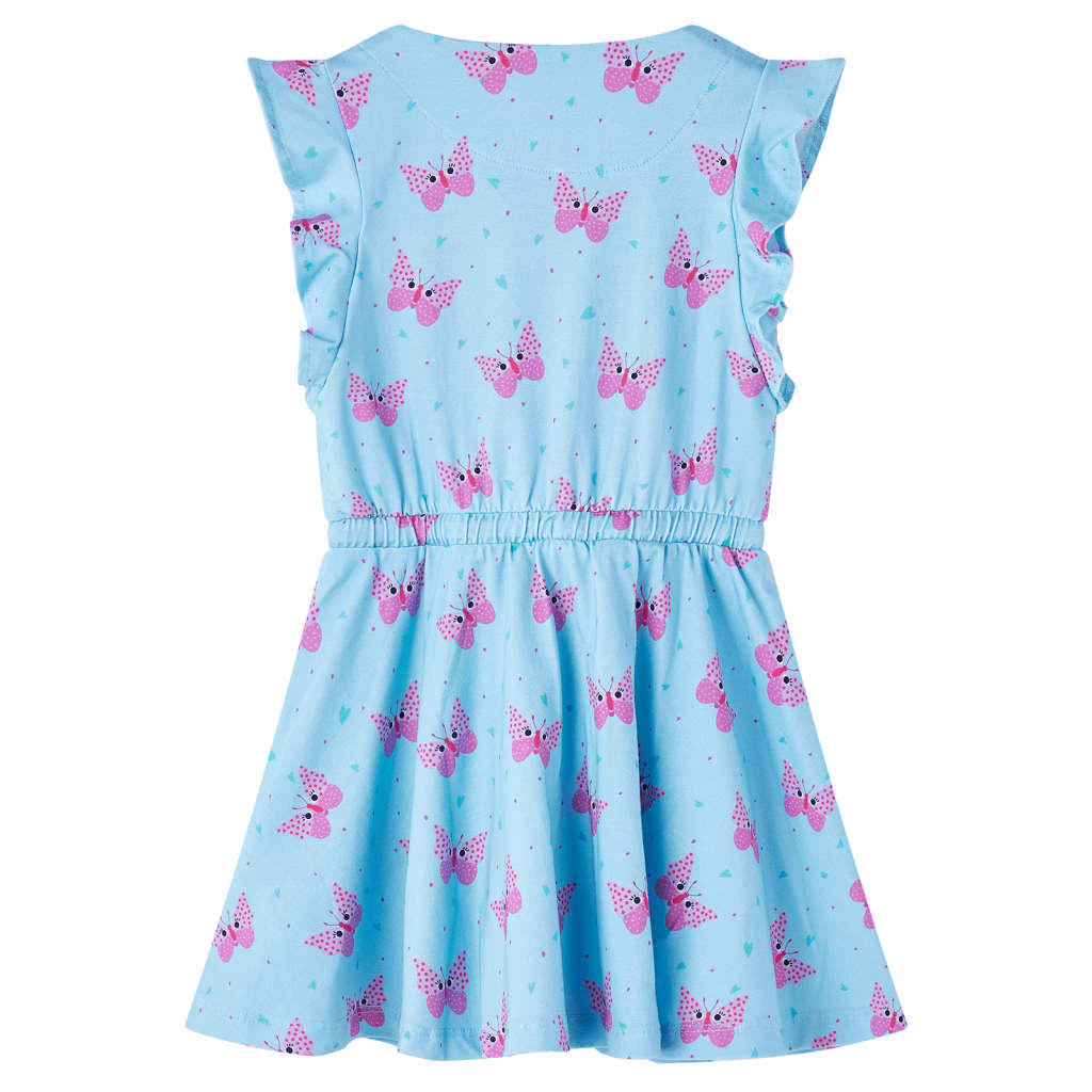 Vidaxl kinderjurk met knopen zonder mouwen 128 blauw