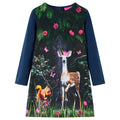 VidaXL Kinderjurk met lange mouwen 116 marineblauw