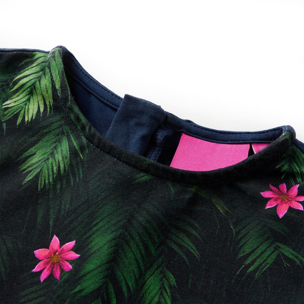 VidaXL Kinderjurk met lange mouwen 128 marineblauw