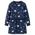 Vidaxl kinderjurk met lange mouwen 128 marineblauw