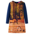 Vidaxl kinderjurk met lange mouwen 104 marineblauw
