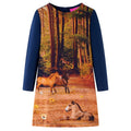 Vidaxl kinderjurk met lange mouwen 116 marineblauw