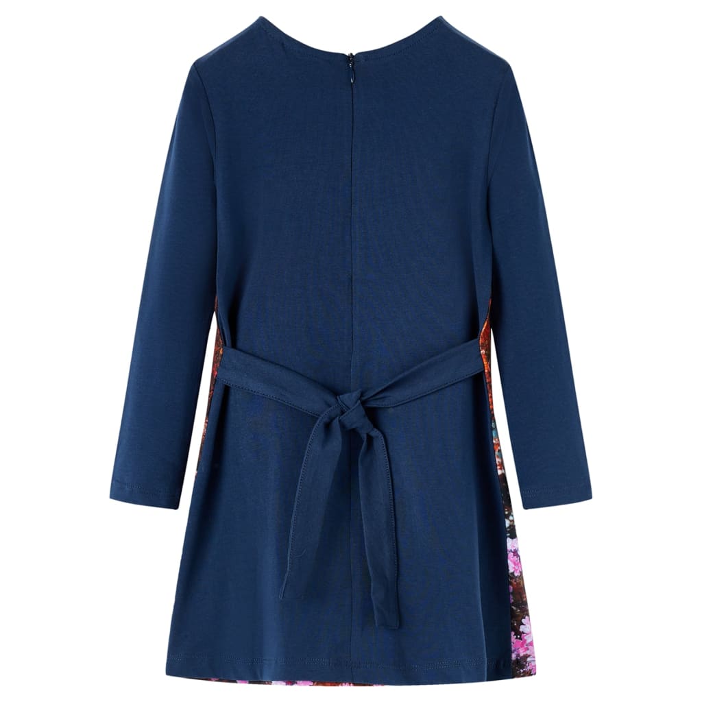Vidaxl kinderjurk met lange mouwen 116 marineblauw
