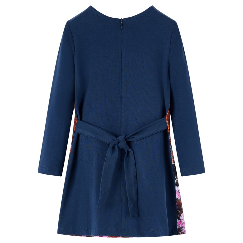 VidaXL Kinderjurk met lange mouwen 140 marineblauw