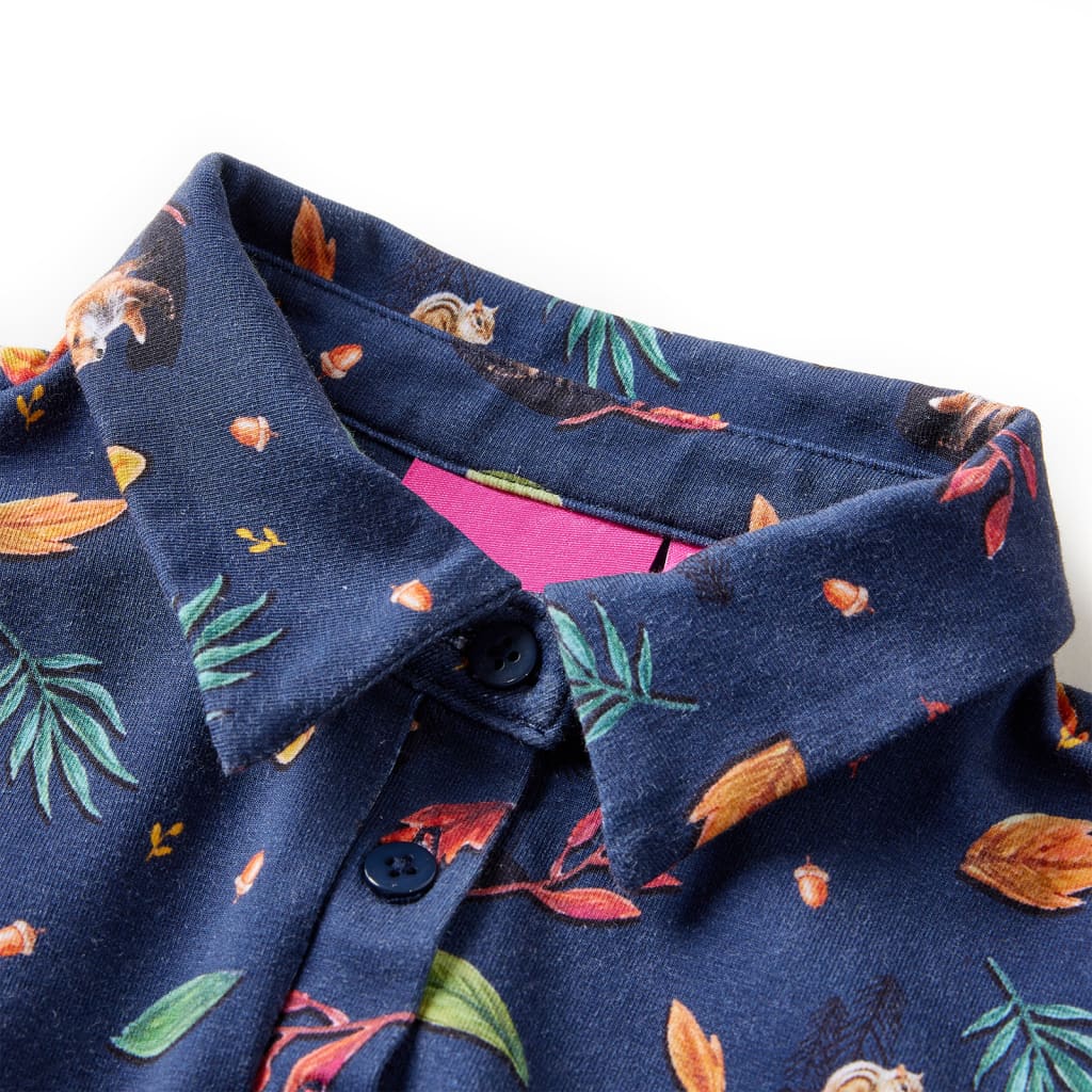 Vidaxl kinderjurk met lange mouwen 116 marineblauw