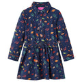 Vidaxl kinderjurk met lange mouwen 128 marineblauw