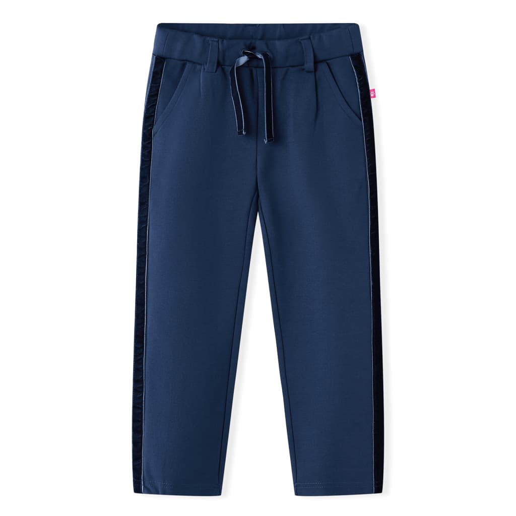 Vidaxl kinderbroek met zwarte bies 128 marineblauw