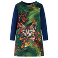 Vidaxl kinderjurk met lange mouwen 128 marineblauw