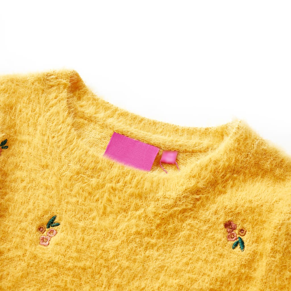 Vidaxl kindertrui gebreid 128 okerkleurig