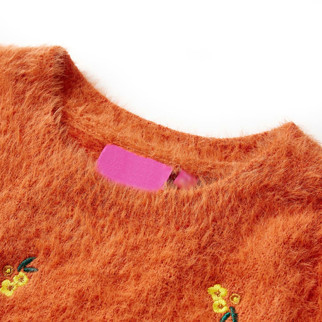 Vidaxl kindertrui gebreid 128 oranjebruin