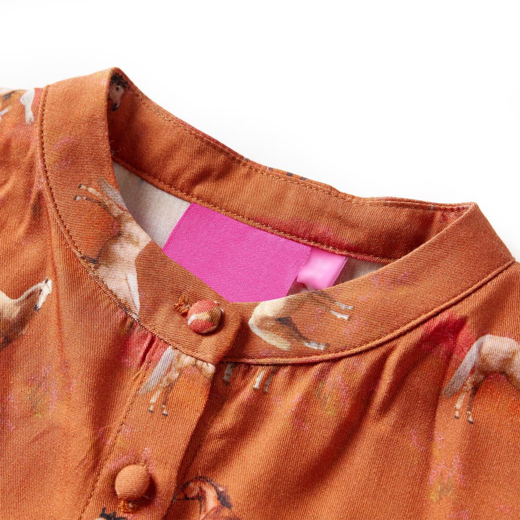 Vidaxl kinderjurk 104 cognackleurig