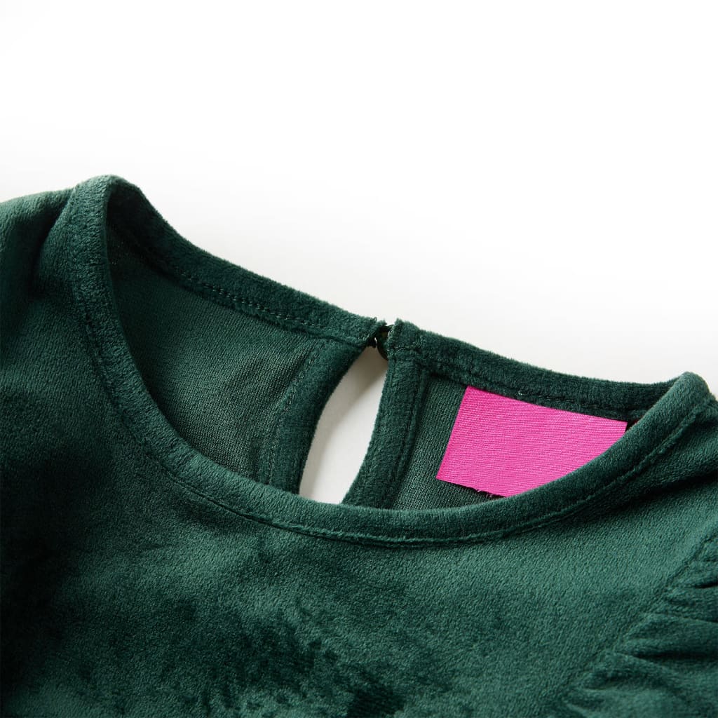 Vidaxl kinderblouse met ruches 116 donkergroen