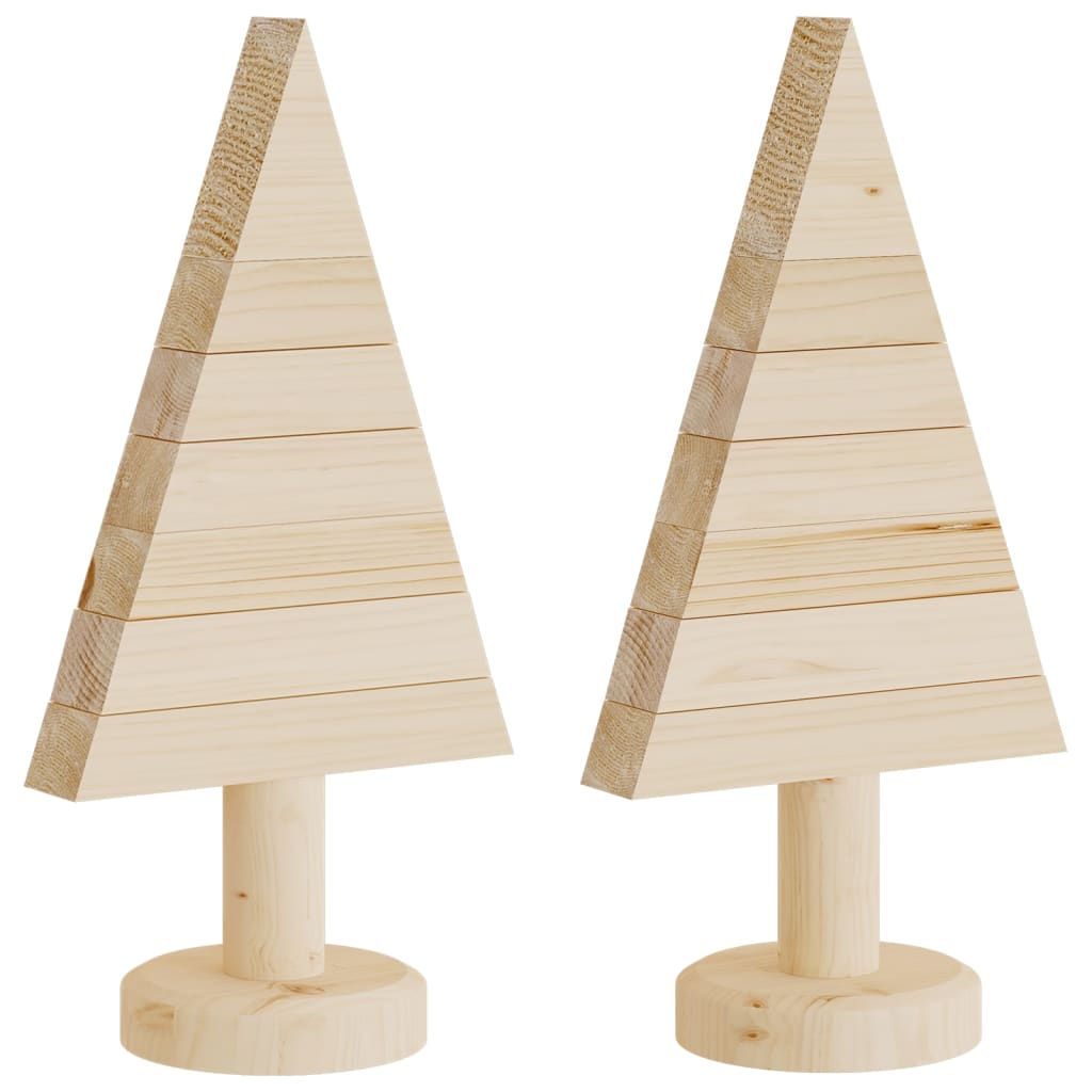 VidaXL Weihnachtsdekorationen Weihnachtsbaum 2 Stück 30 cm Massivholz Kiefer