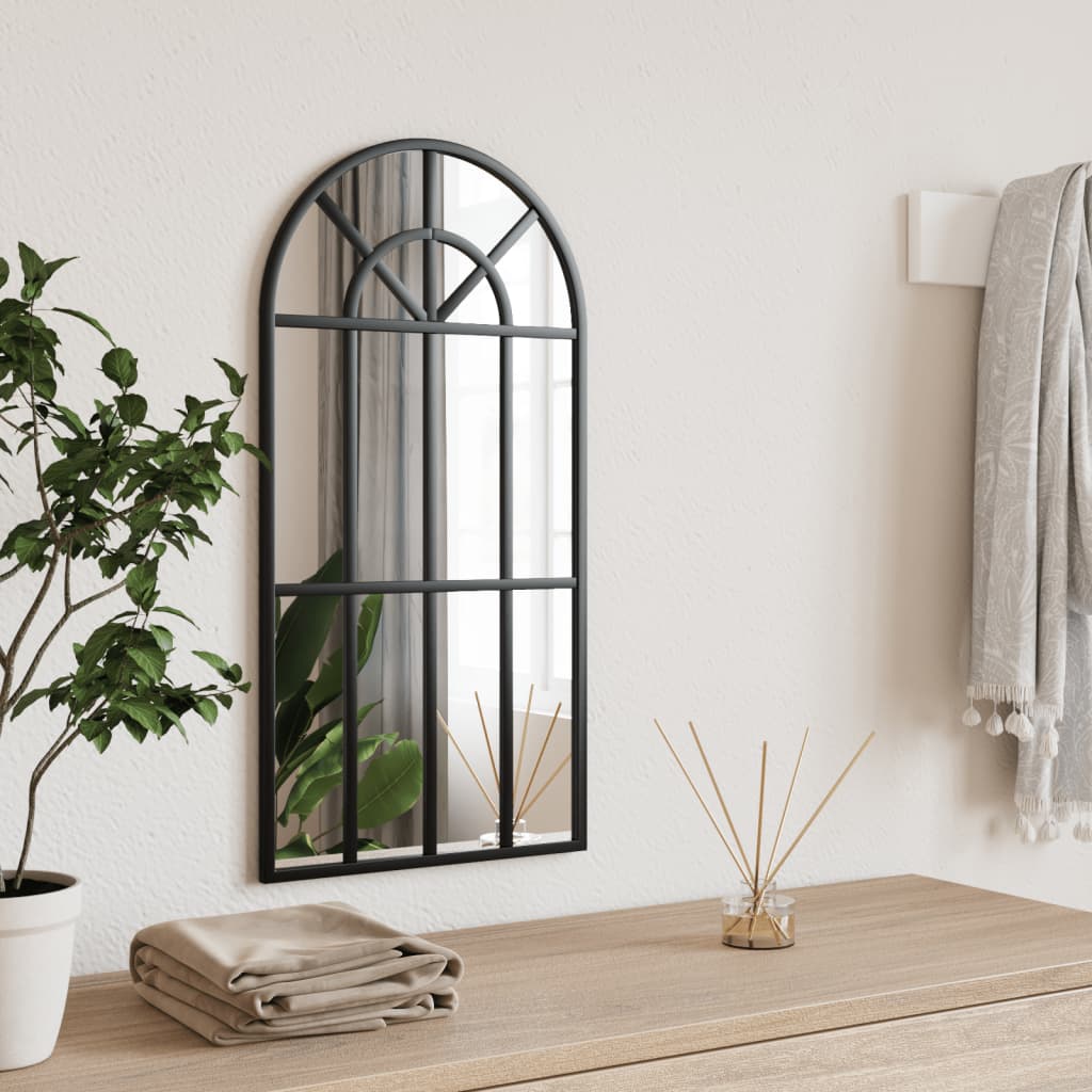 VidaXL Wandspiegel Bogen 30x60 cm Eisen Schwarz
