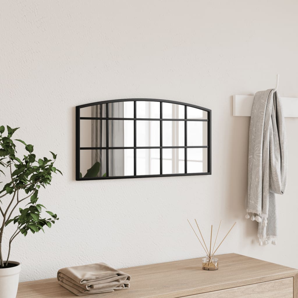 VidaXL Wandspiegel Bogen 60x30 cm Eisen Schwarz